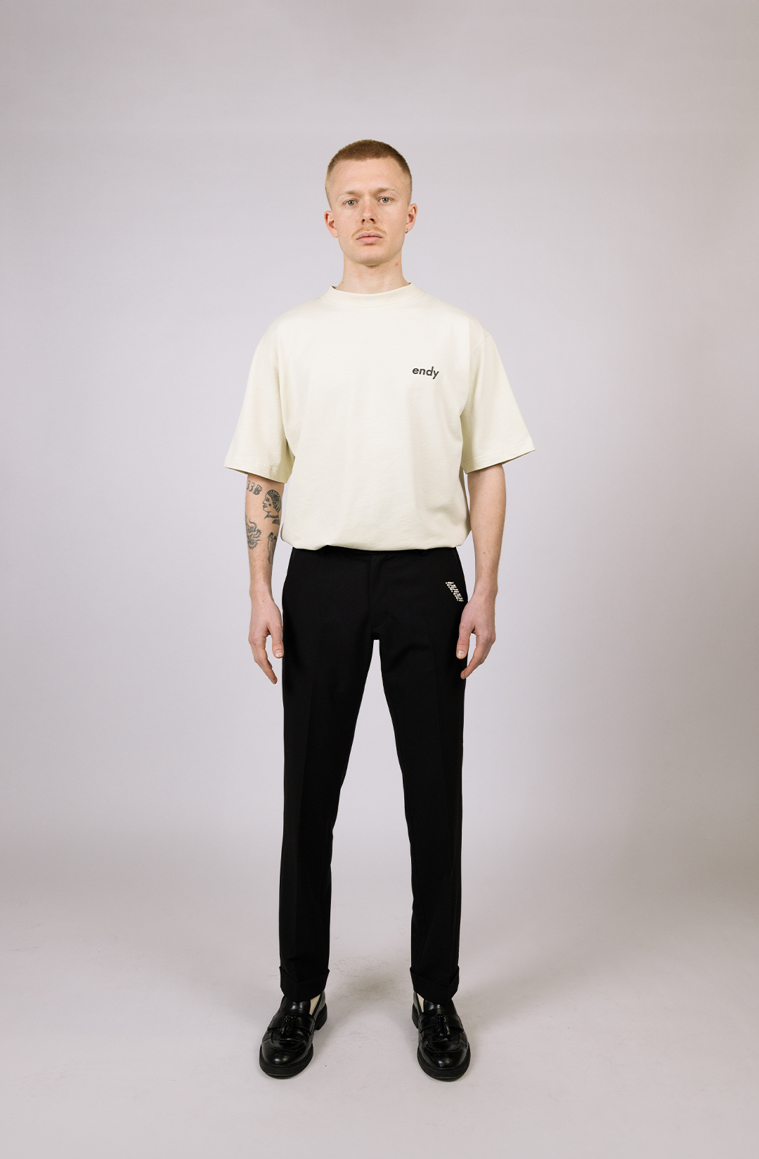 Cuffed trousers | black ankle-Length cuffed Pants