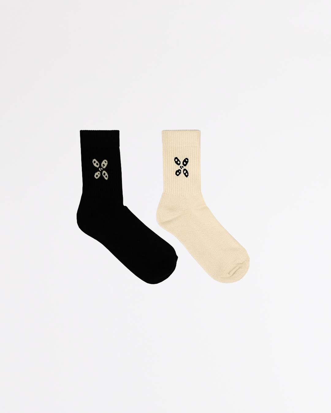 Black & Off - white Coffee Beans Crew Socks 2 - pack - Endy