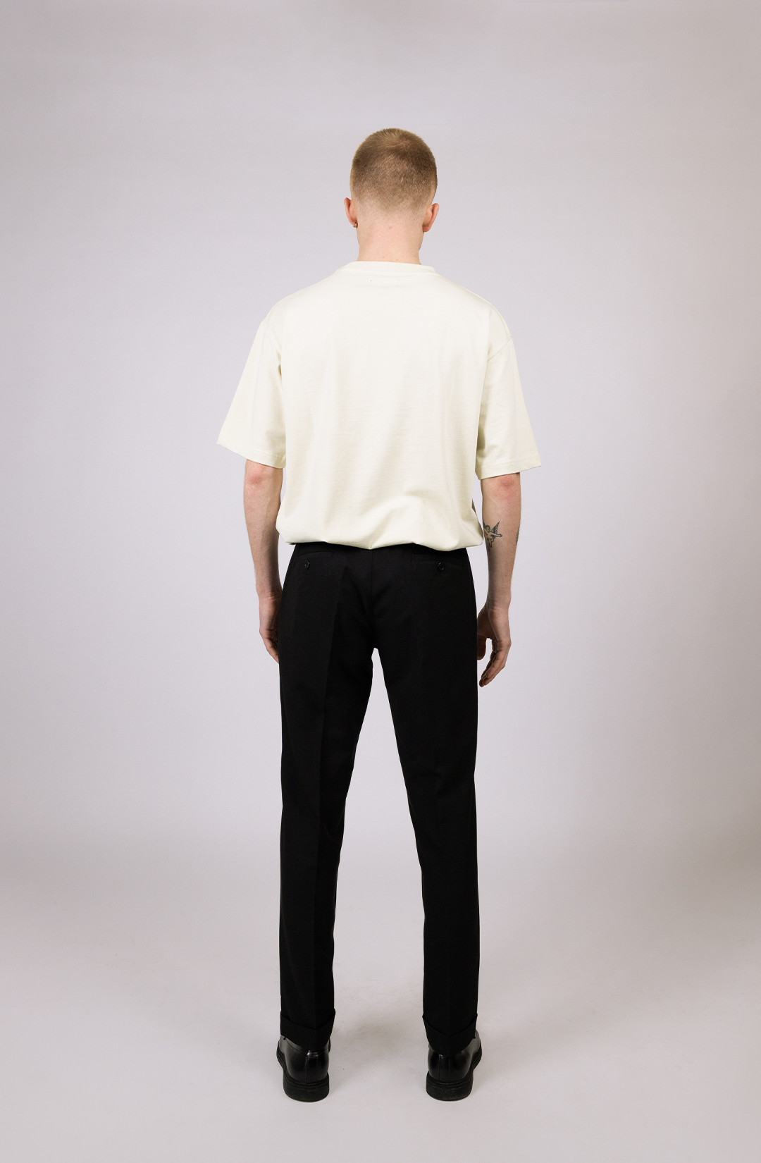 Cuffed trousers | black ankle-Length cuffed Pants