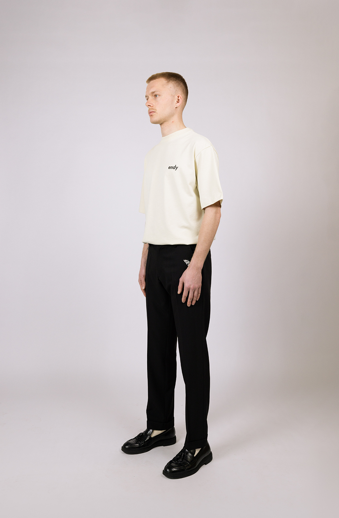 Cuffed trousers | black ankle-Length cuffed Pants